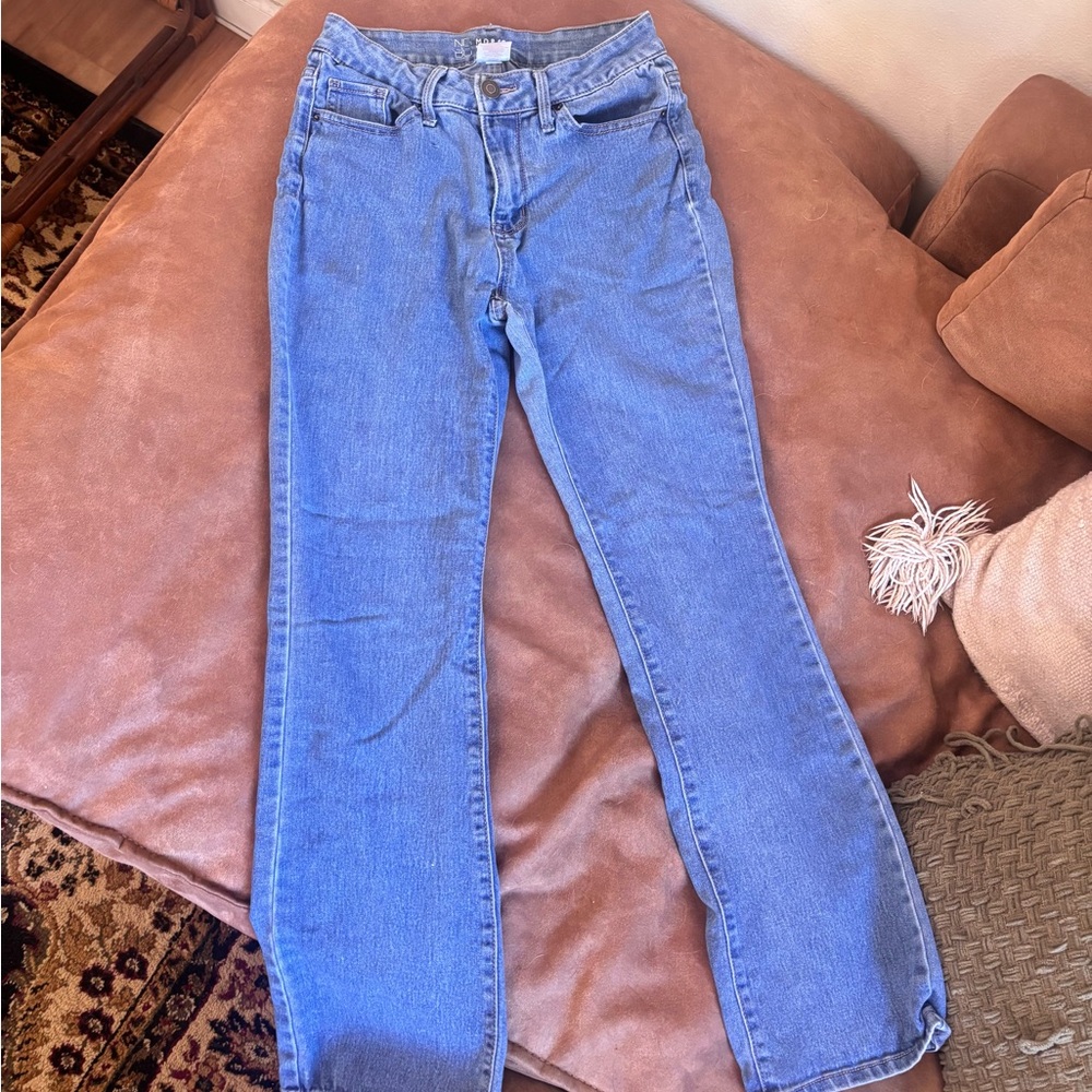 Classic High-Rise Straight Leg Jeans - Blue